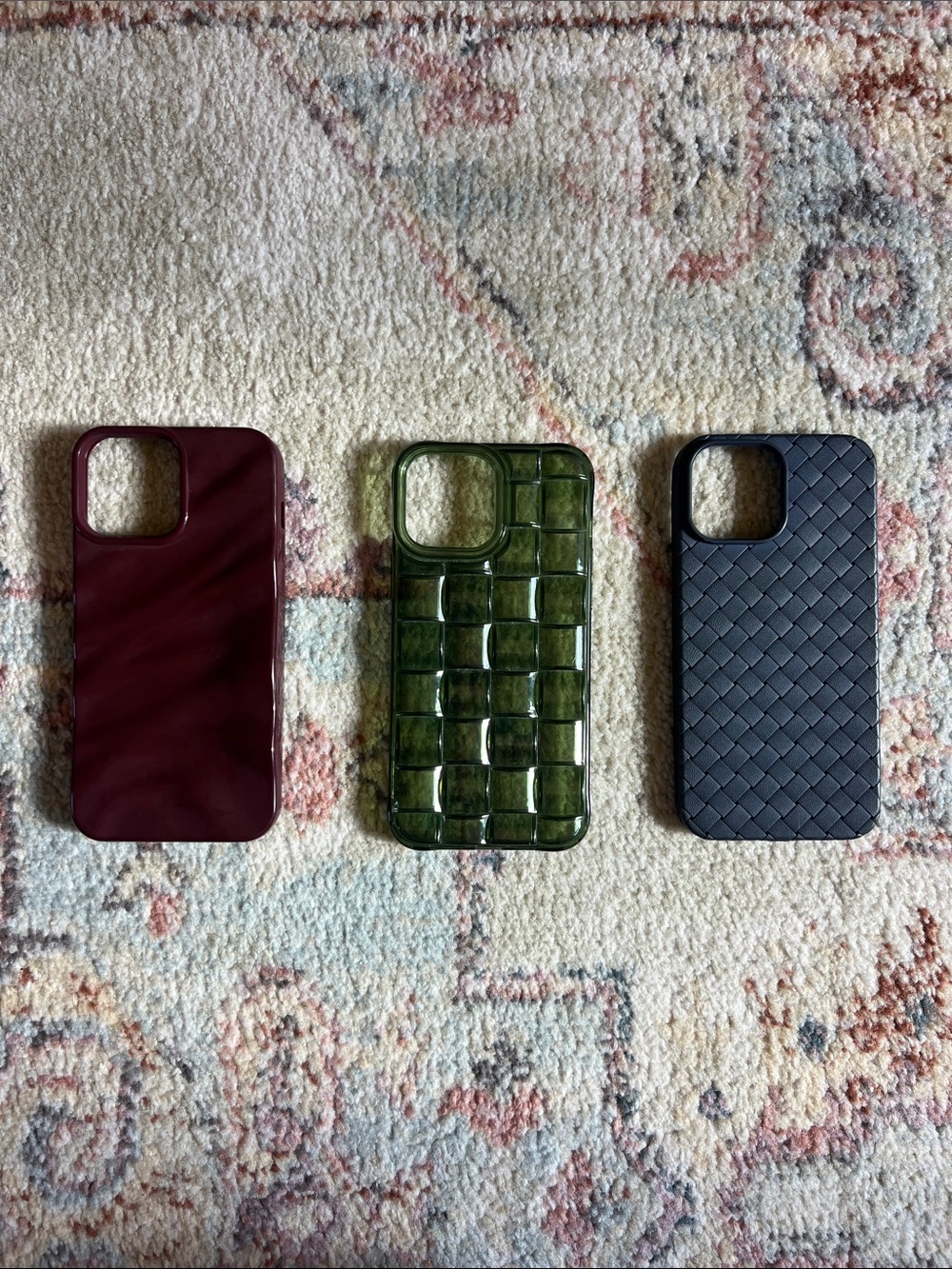 iPhone Case Bundle - Burgundy, Green & Black Protective Covers